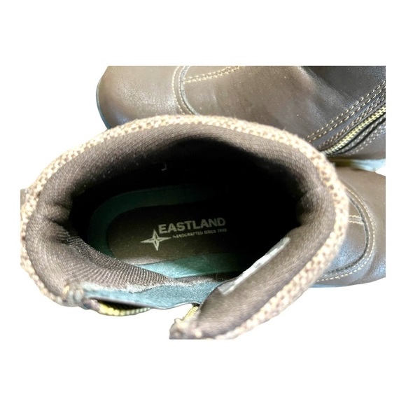 EASTLAND, BRIDGET, ANKLE BOOT. BROWN SYNTHETIC UPPER WITH FABRIC LINING. SIZE 6M - Picture 5 of 8